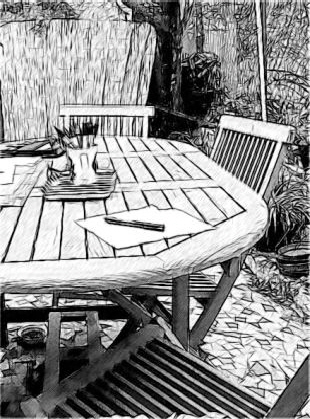 table et chaise Sketch akvis 1